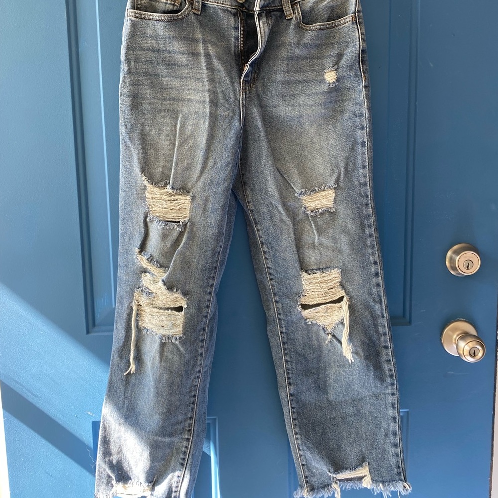 SO High-rise Straight Distressed Jeans